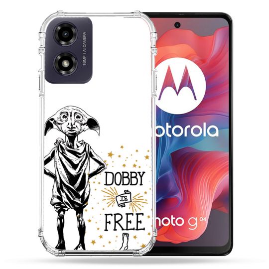 Coque Renforcée Pour Motorola G04 4G Harry Potter Dobby Free Blanc