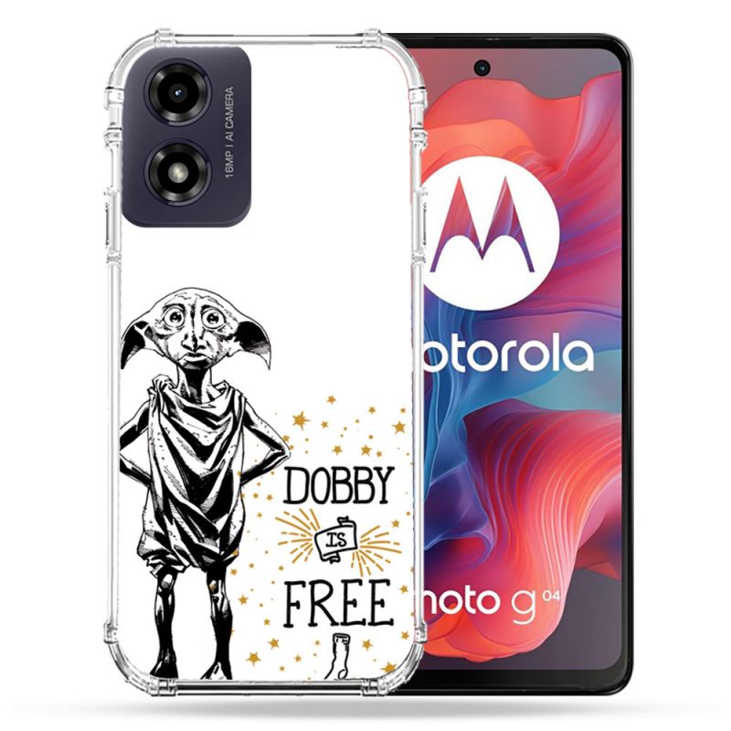 Coque Renforcée Pour Motorola G04 4G Harry Potter Dobby Free Blanc