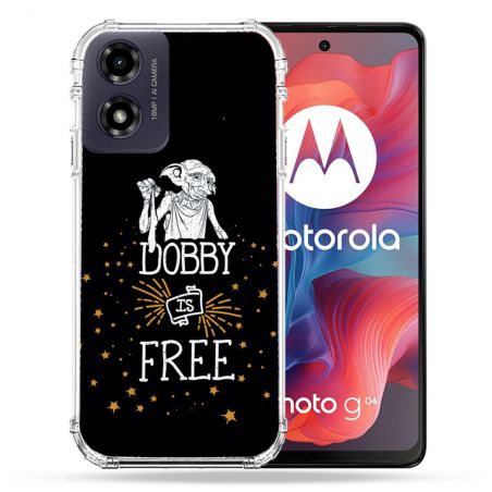 Coque Renforcée Pour Motorola G04 4G Harry Potter Dobby Free Noir