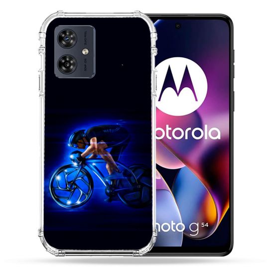 Coque Renforcée Pour Motorola G54 5G Sport Cyclisme Bleu