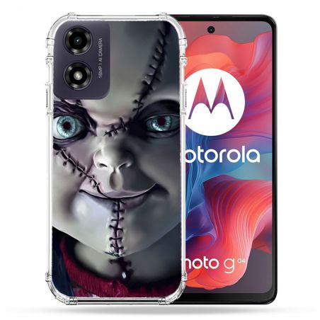 Coque Renforcée Pour Motorola G04 4G Horreur Chucky Cicatrice