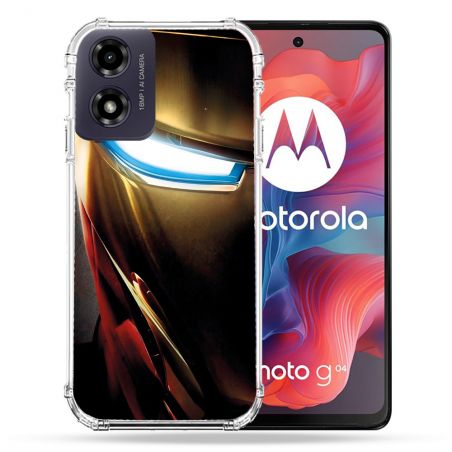 Coque Renforcée Pour Motorola G04 4G Iron Man Casque