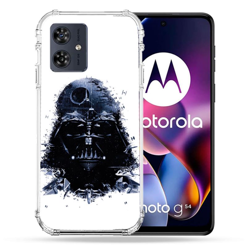 Coque Renforcée Pour Motorola G54 5G Star Wars - Dark Vador Blanc