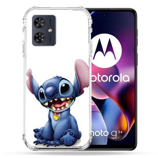 Coque Renforcée Pour Motorola G54 5G Stitch Blanc