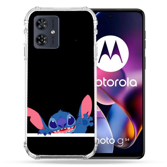 Coque Renforcée Pour Motorola G54 5G Stitch Noir