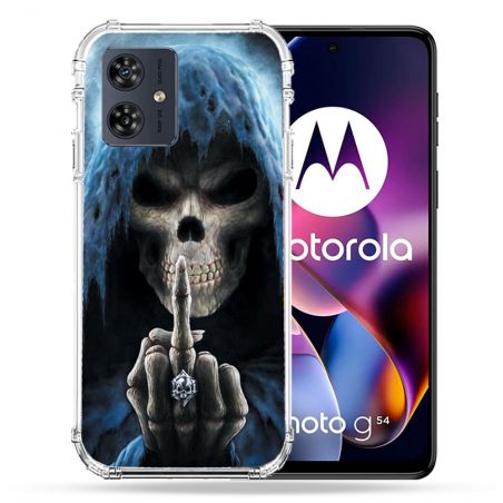 Coque Renforcée Pour Motorola G54 5G Tete de Mort Doigt