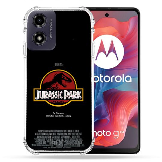 Coque Renforcée Pour Motorola G04 4G Jurassik Park Affiche