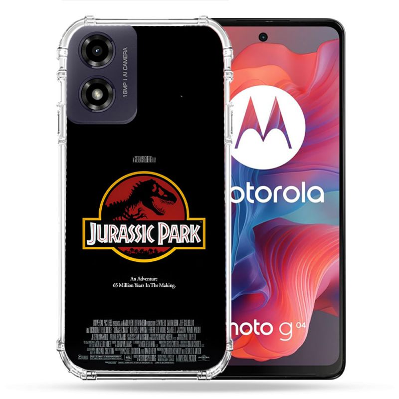 Coque Renforcée Pour Motorola G04 4G Jurassik Park Affiche