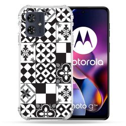 Coque Renforcée Pour Motorola G54 5G Texture Carreau Ciment Noir