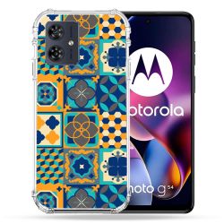 Coque Renforcée Pour Motorola G54 5G Texture Carreau Ciment Orange