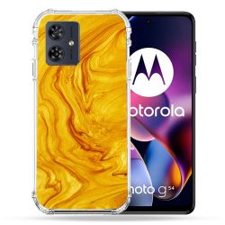 Coque Renforcée Pour Motorola G54 5G Texture Marbre Jaune