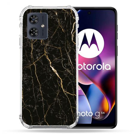 Coque Renforcée Pour Motorola G54 5G Texture Marbre Noir