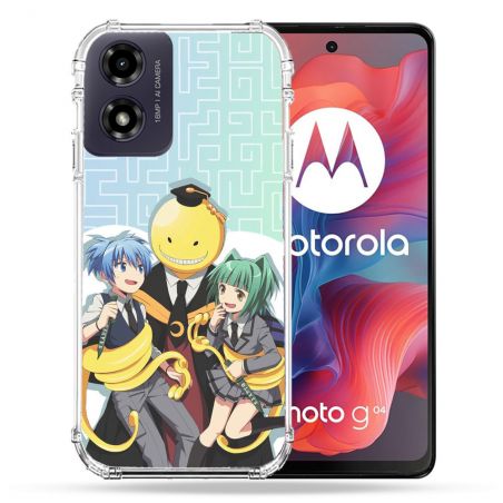 Coque Renforcée Pour Motorola G04 4G Manga Assassination Classroom Kuro Trio