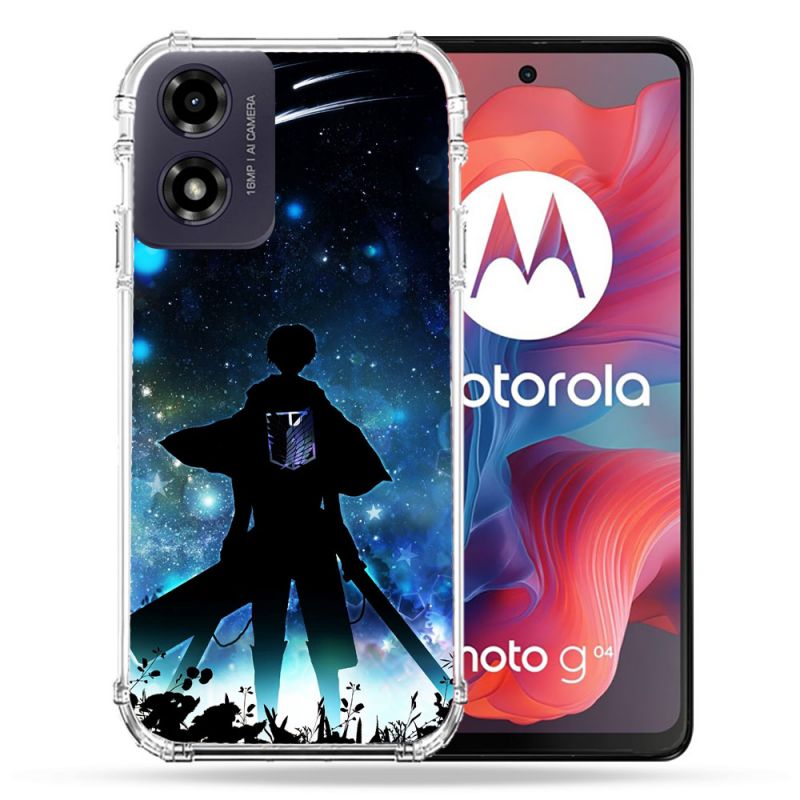 Coque Renforcée Pour Motorola G04 4G Manga Attaque Titans Levi
