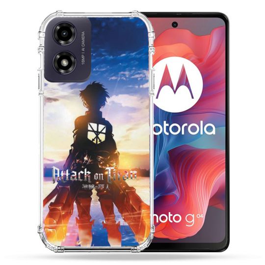 Coque Renforcée Pour Motorola G04 4G Manga Attaque Titans Soleil