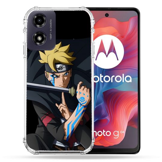 Coque Renforcée Pour Motorola G04 4G Manga Boruto Tatouage