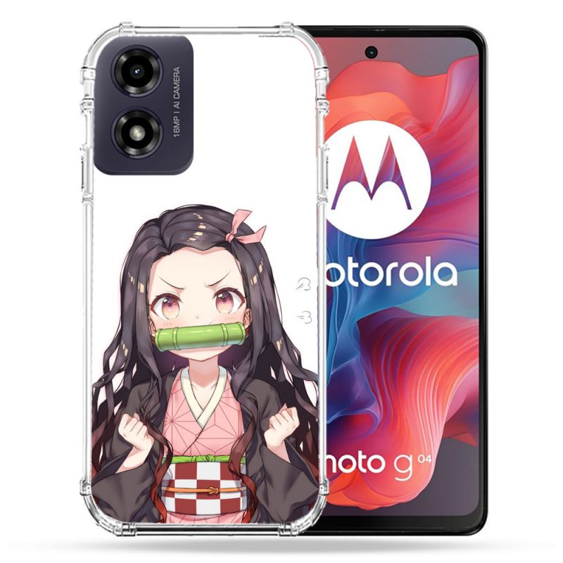 Coque Renforcée Pour Motorola G04 4G Manga Demon Slayer Nezuko