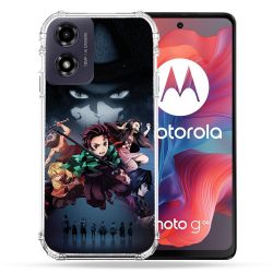 Coque Renforcée Pour Motorola G04 4G Manga Demon Slayer Noir