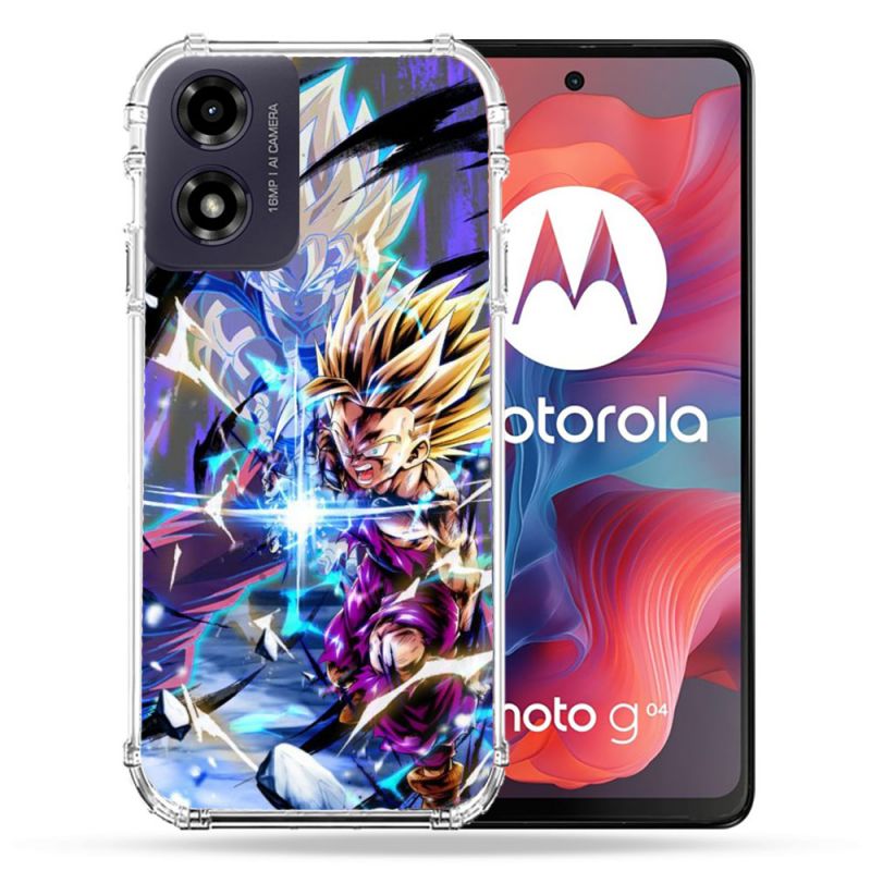 Coque Renforcée Pour Motorola G04 4G Manga Dragon Ball Sangohan Duo