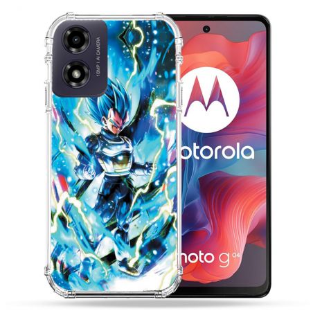 Coque Renforcée Pour Motorola G04 4G Manga Dragon Ball Vegeta Bleu