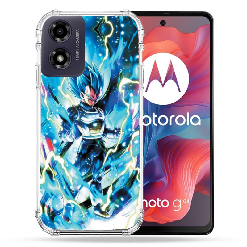 Coque Renforcée Pour Motorola G04 4G Manga Dragon Ball Vegeta Bleu