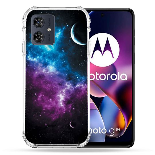 Coque Renforcée Pour Motorola G54 5G Univers Bleu Violet