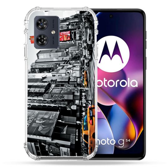 Coque Renforcée Pour Motorola G54 5G Voyage Amerique USA New York Taxi
