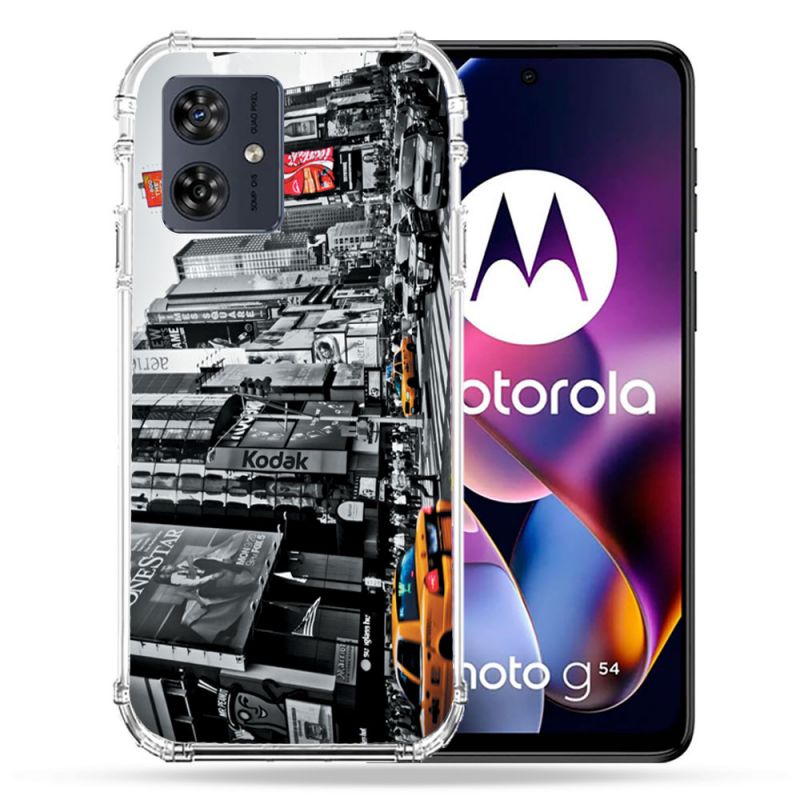 Coque Renforcée Pour Motorola G54 5G Voyage Amerique USA New York Taxi