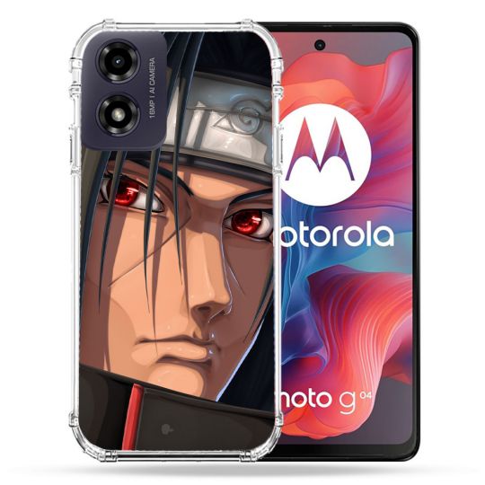 Coque Renforcée Pour Motorola G04 4G Manga Naruto Itachi Visage