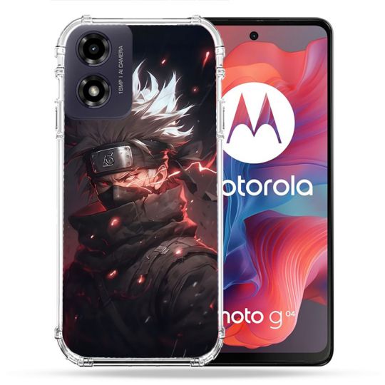 Coque Renforcée Pour Motorola G04 4G Manga Naruto Kakashi Dark