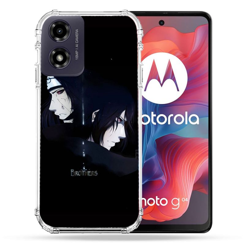 Coque Renforcée Pour Motorola G04 4G Manga Naruto Sasuke Itachi