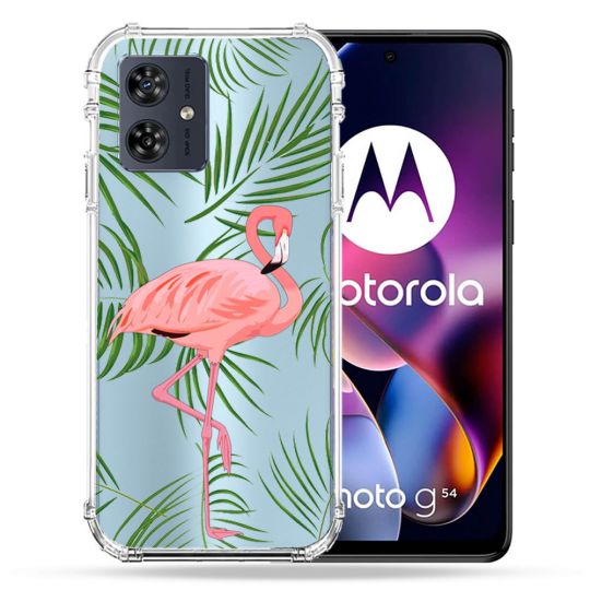 Coque Transparente Pour Motorola G54 5G Flamant Rose