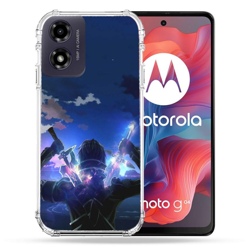 Coque Renforcée Pour Motorola G04 4G Manga SAO sword Art Online Epee