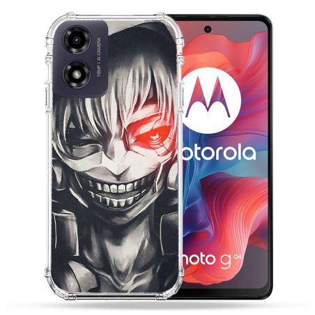 Coque Renforcée Pour Motorola G04 4G Manga Tokyo Ghoul Kaneki Noir