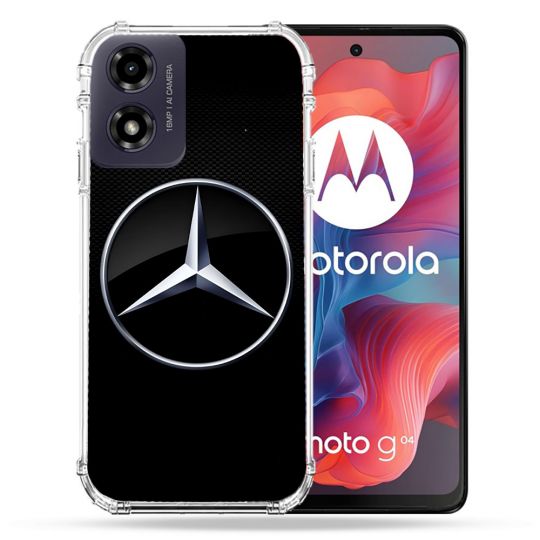 Coque Renforcée Pour Motorola G04 4G Mercedes Carbone
