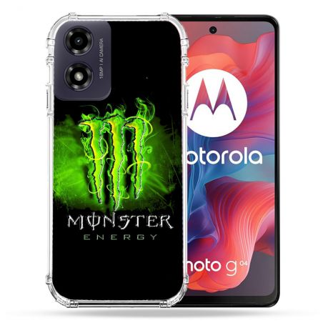 Coque Renforcée Pour Motorola G04 4G Monster Energy Vert