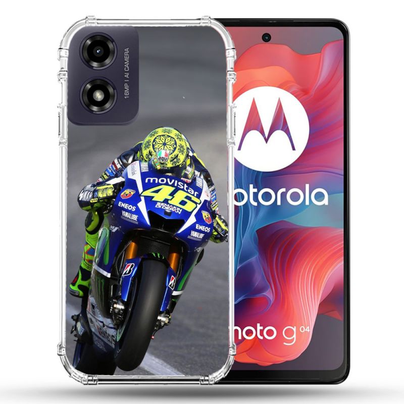 Coque Renforcée Pour Motorola G04 4G Moto Course GP Wheeling 46