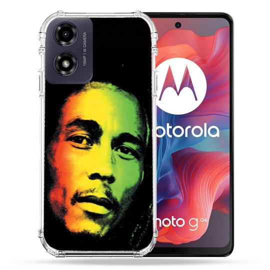 Coque Renforcée Pour Motorola G04 4G Musique Bob Marley 2