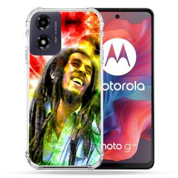 Coque Renforcée Pour Motorola G04 4G Musique Bob Marley Color