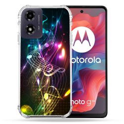 Coque Renforcée Pour Motorola G04 4G Musique Partition Multicolore