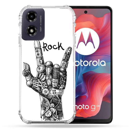 Coque Renforcée Pour Motorola G04 4G Musique Rock Main