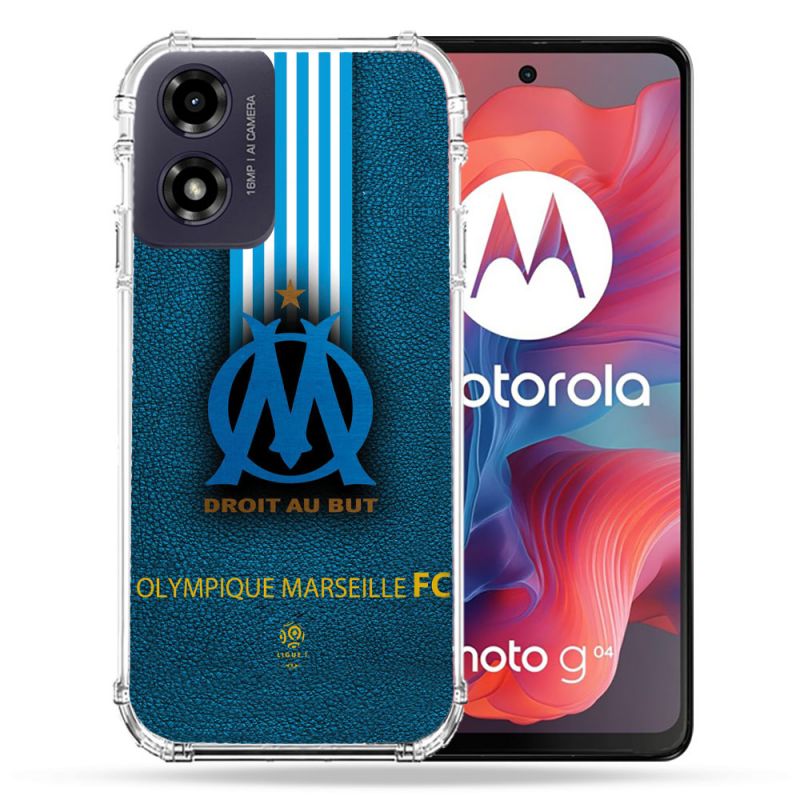 Coque Renforcée Pour Motorola G04 4G Olympique Marseille OM Bande