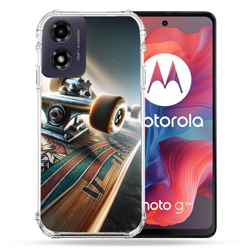 Coque Renforcée Pour Motorola G04 4G Planche Skate