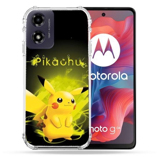 Coque Renforcée Pour Motorola G04 4G Pokemon Pikachu Eclair