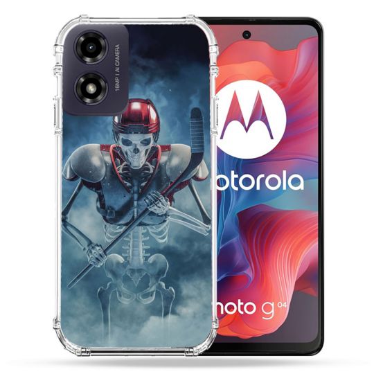 Coque Renforcée Pour Motorola G04 4G Sport Hockey Squelette