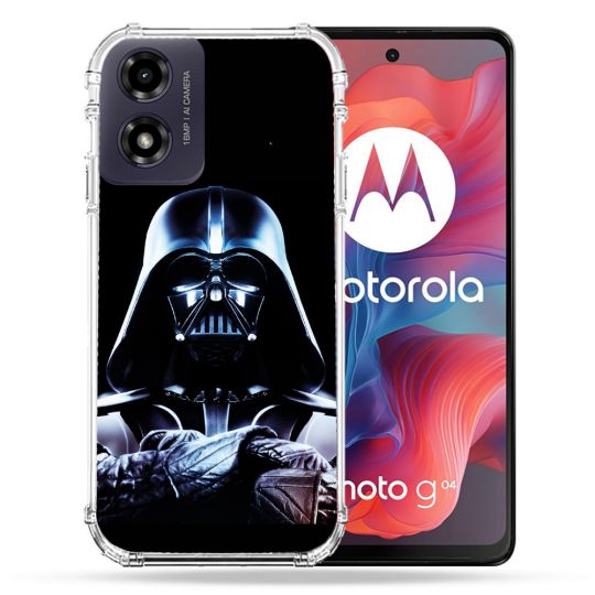 Coque Renforcée Pour Motorola G04 4G Star Wars - Dark Vador Noir