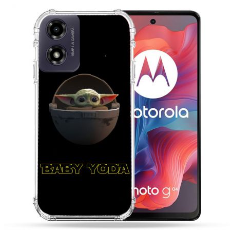 Coque Renforcée Pour Motorola G04 4G Star Wars - Yoda bebe noir