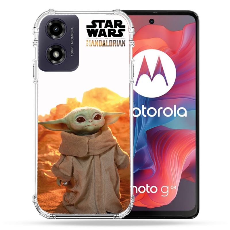 Coque Renforcée Pour Motorola G04 4G Star Wars - Yoda bebe soleil