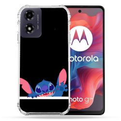 Coque Renforcée Pour Motorola G04 4G Stitch Noir