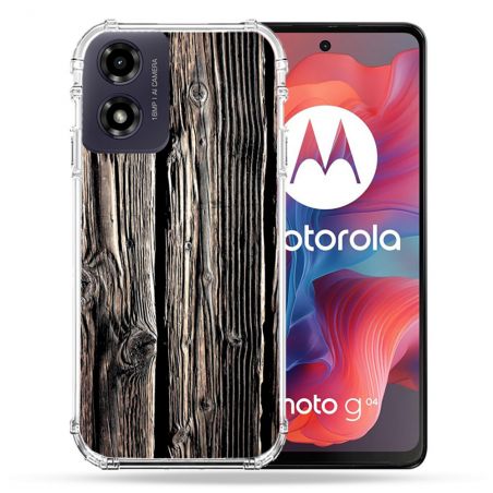 Coque Renforcée Pour Motorola G04 4G Texture Bois